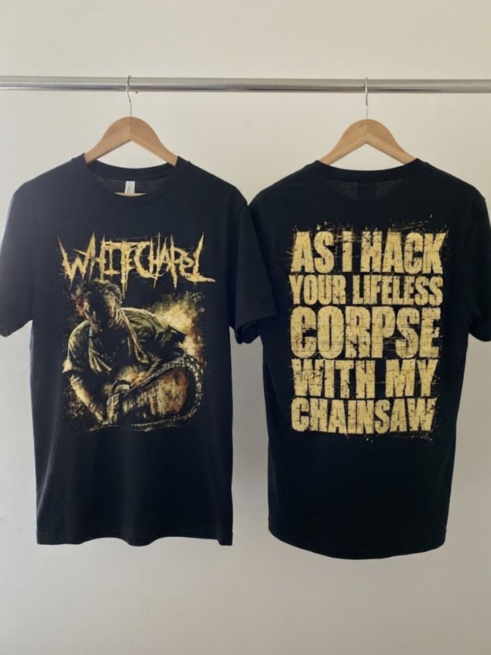 Whitechapel Australia 2026 Tour Merch Chainsaw T-Shirt Reprint